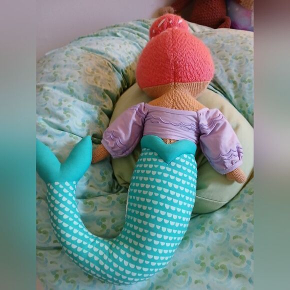 Pillowfort Knit Mermaid Plush 16” Decorative Pillow Toy Doll Kids Room Decor - Picture 6 of 8